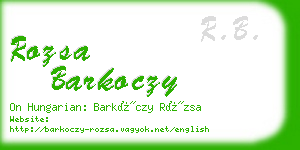 rozsa barkoczy business card